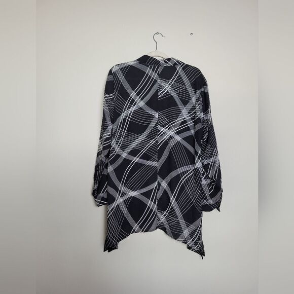 JM Collection Blouse Lagenlook Assymetrical Abstract Workwear Professional Large - Picture 8 of 14